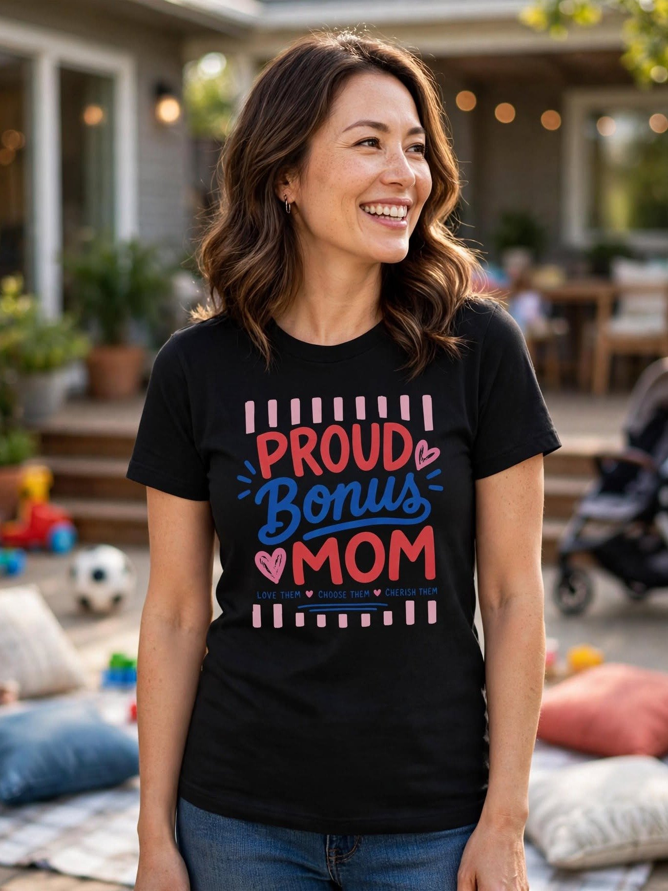 Proud Bonus Mom Heart Graphic T-Shirt product image (2)