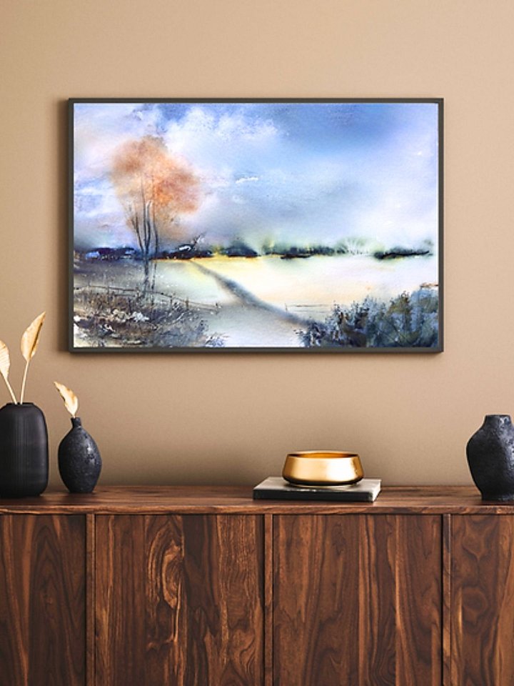 Winter's Breath – Original Watercolor Landscape, Blue Ridge Mountains product image (2)