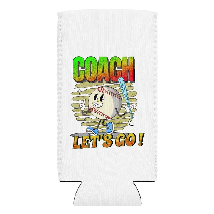 Retro Mascot Coach Lets Go Baseball Can Cooler product image (2)