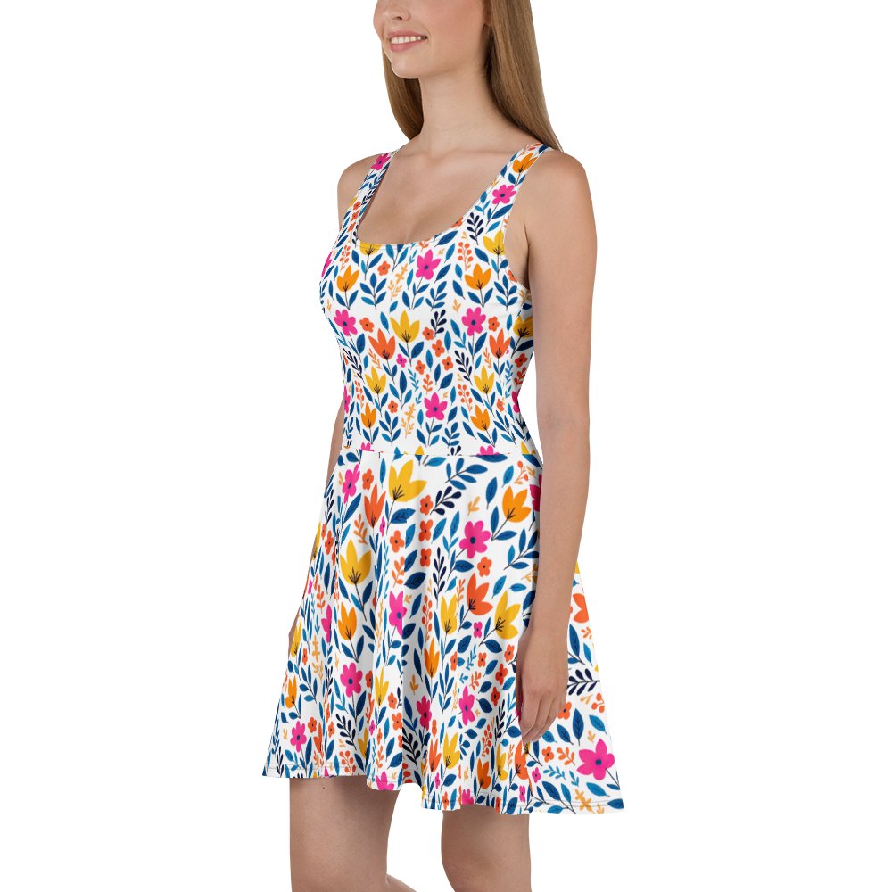 Summer Floral Dress | Orange Yellow & Fuchsia product image (4)