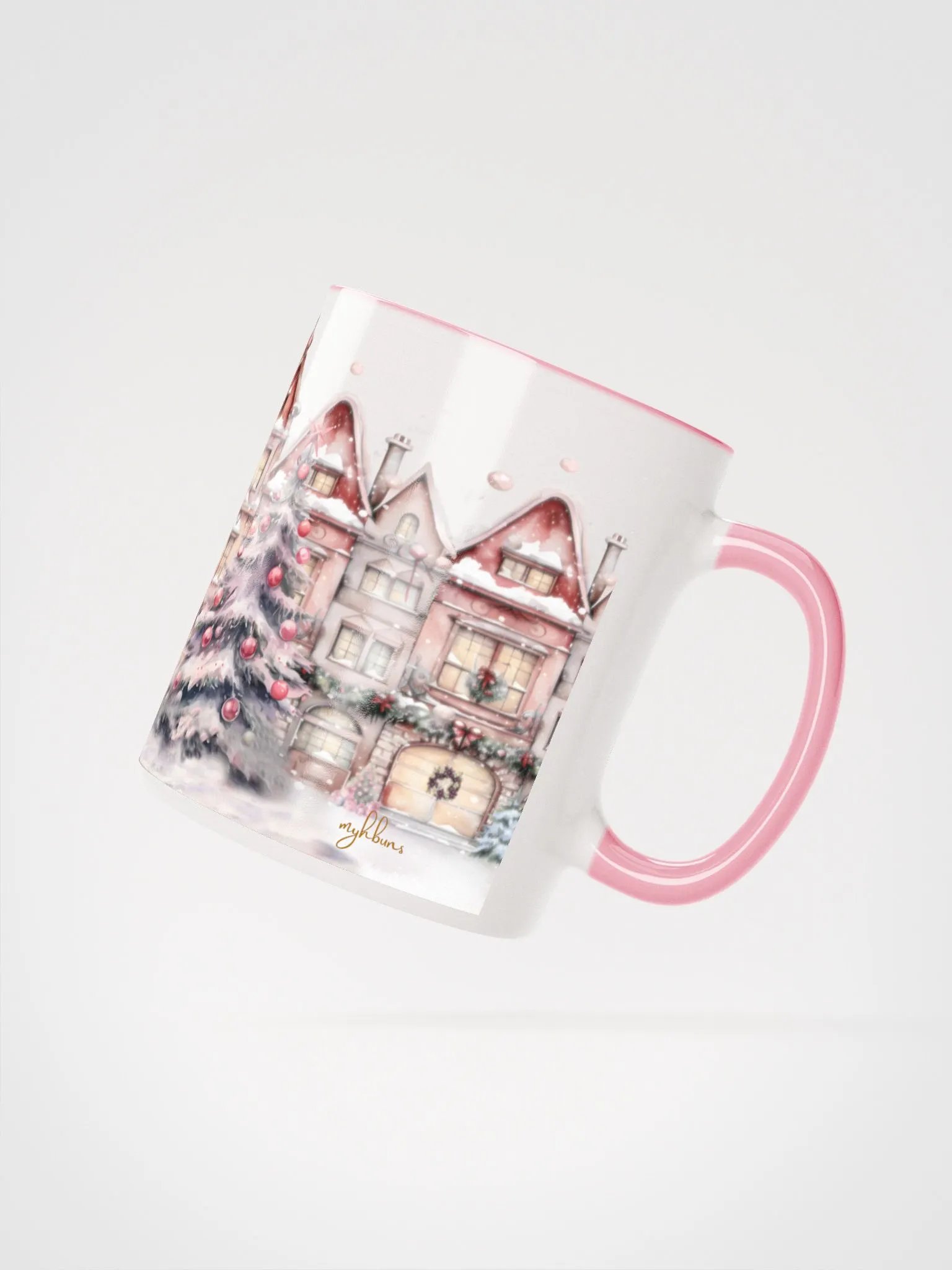 A Pink Christmas Ceramic Mug | The Night Before Christmas Ambiance | Holiday Drinkware product image (2)