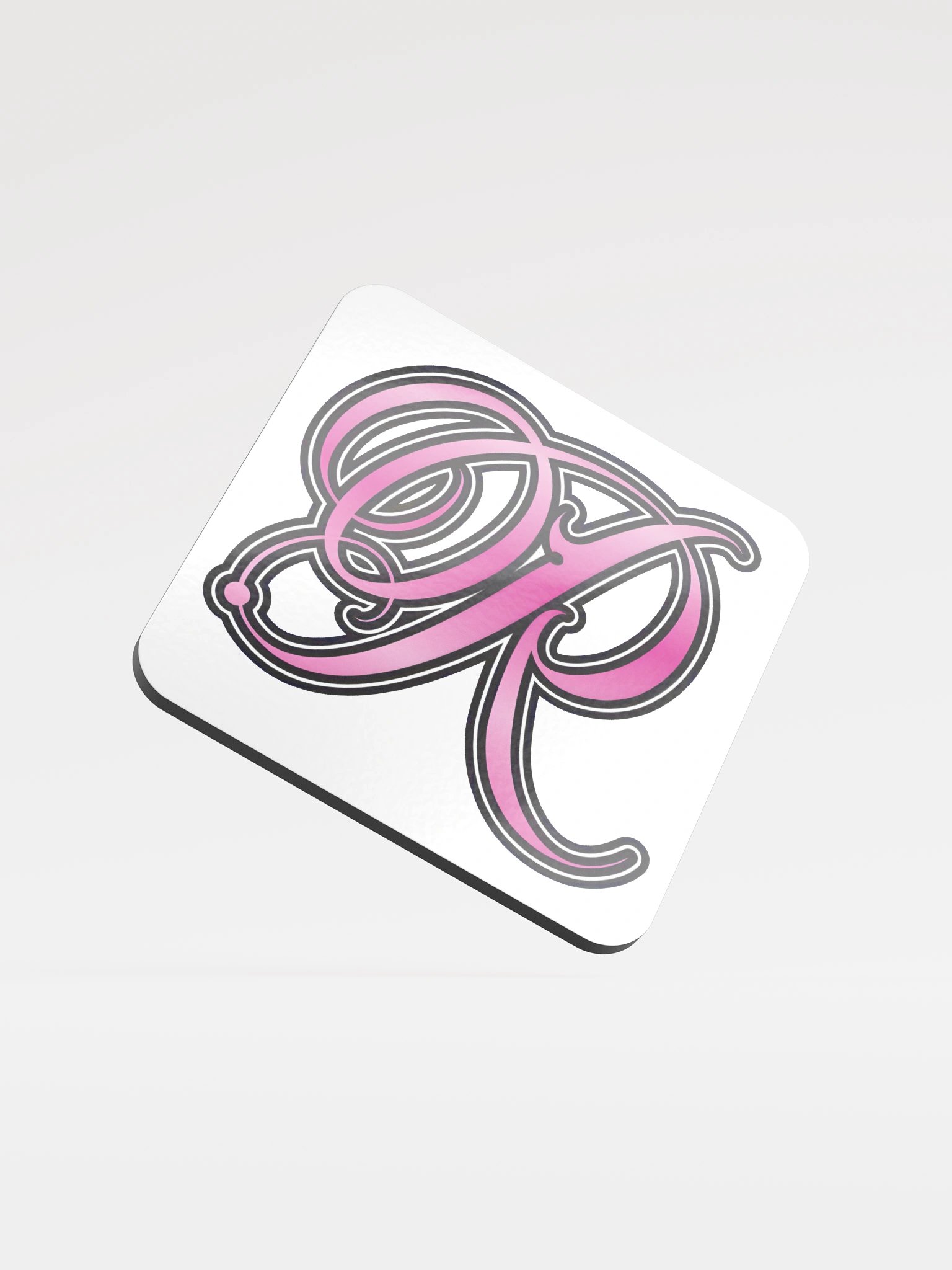 Elegant Pink Gradient 'R' Coaster product image (1)