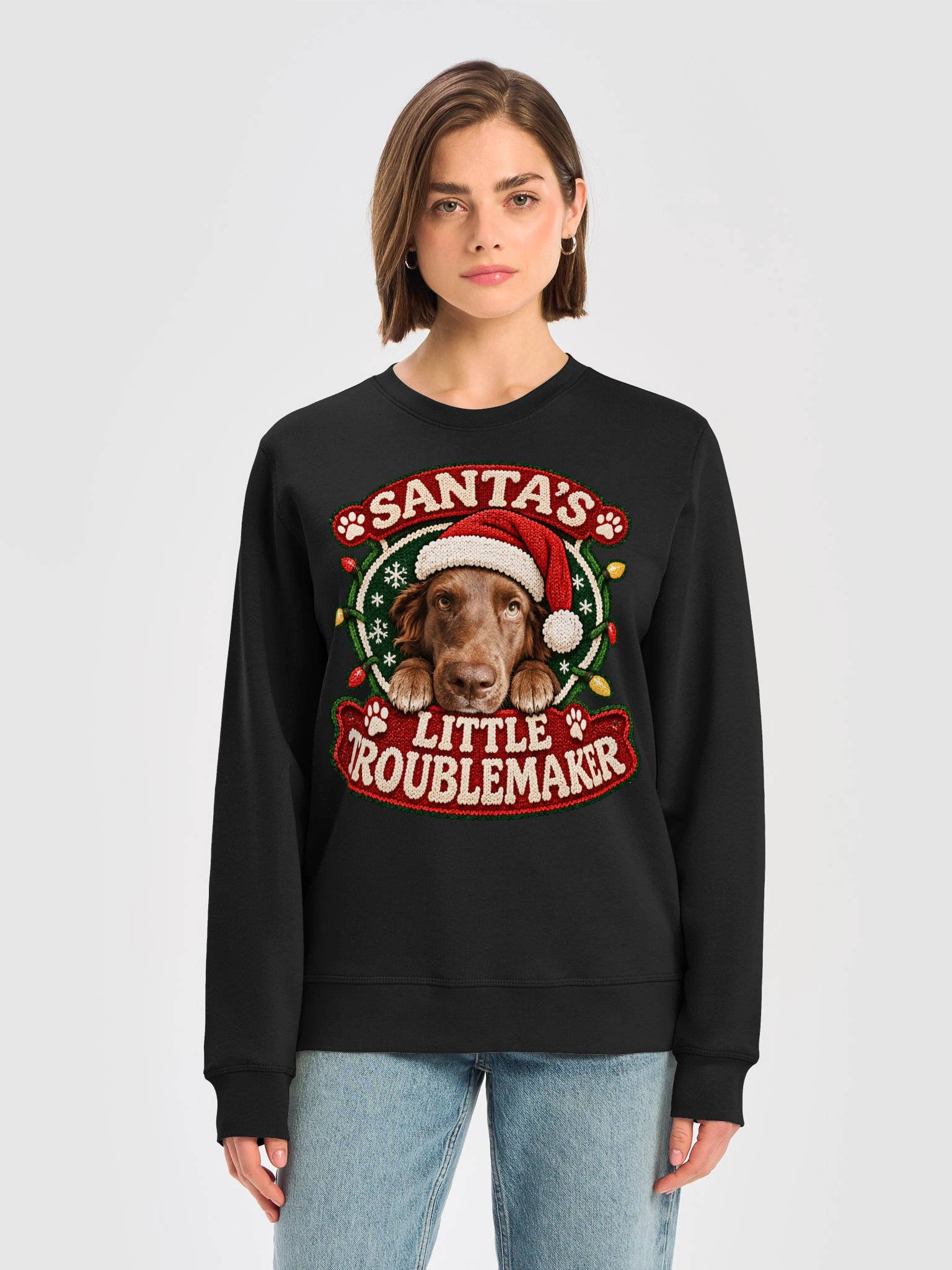 Santa’s Little Cuddler Christmas Dog Sweatshirt product image (5)