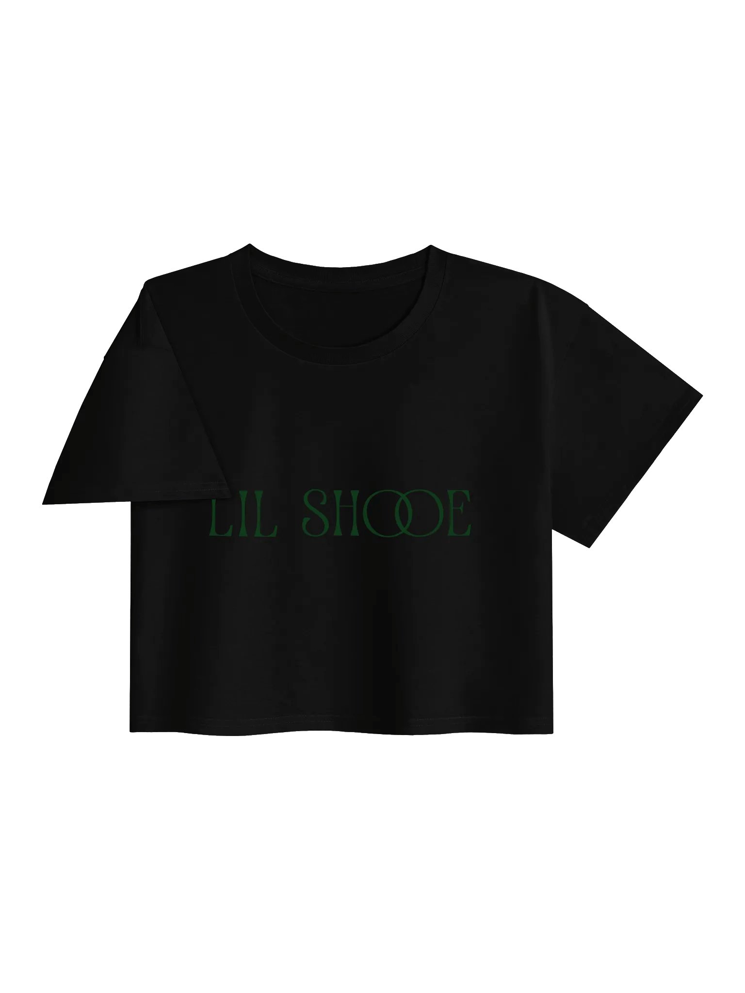 LIL SHOOE Minimal Dark Green Text Crop Top product image (3)