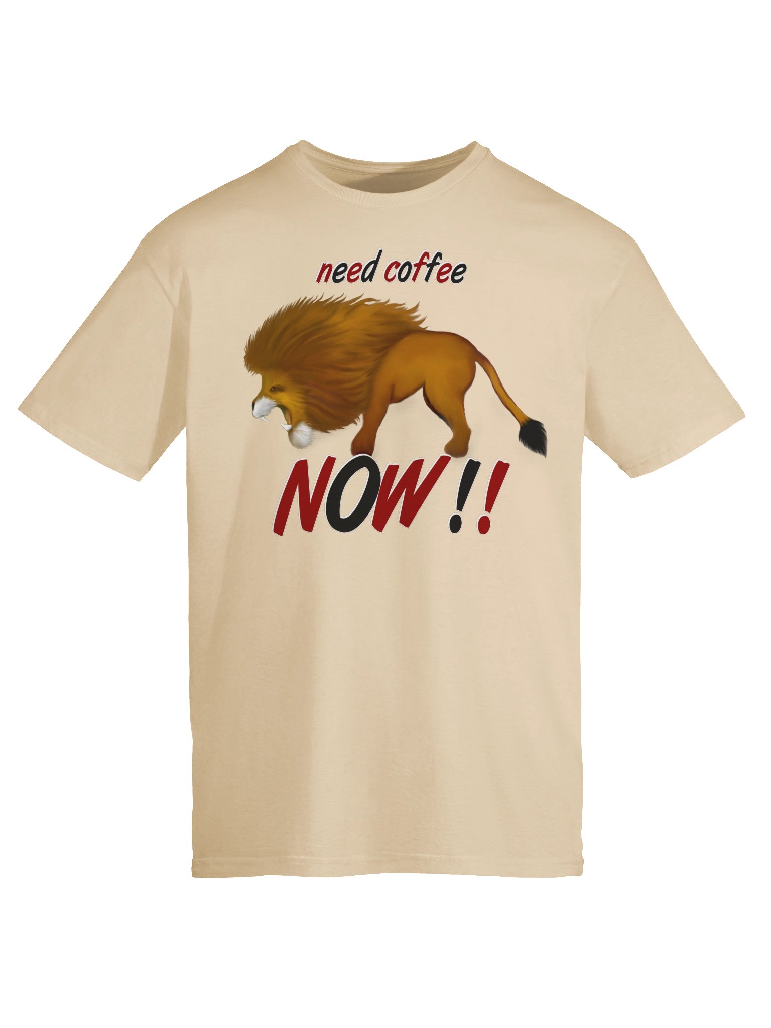 Lion "Need Coffee NOW" T-Shirt. Unisex Gildan Softstyle T-Shirt product image (4)