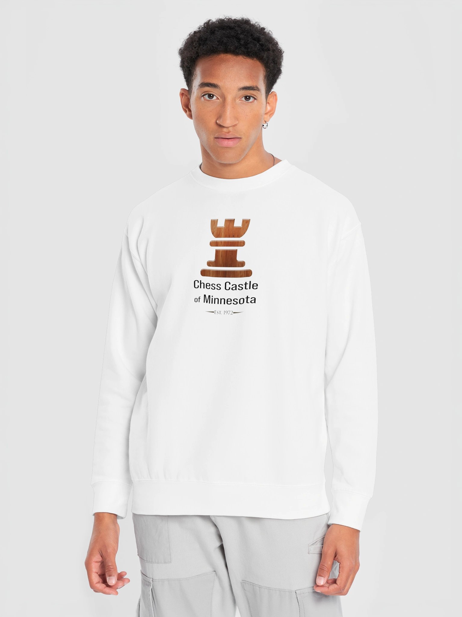 Minimalist Chess Castle of Minnesota Wooden Chess-Inspired Sweatshirt product image (5)