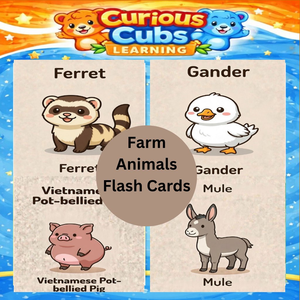 Farm Animals Flash Cards Printable A–Z | Preschool Learning Cards | Toddler Alphabet Activity | Homeschool & ESL Resource Ages 3–6 product image (1)