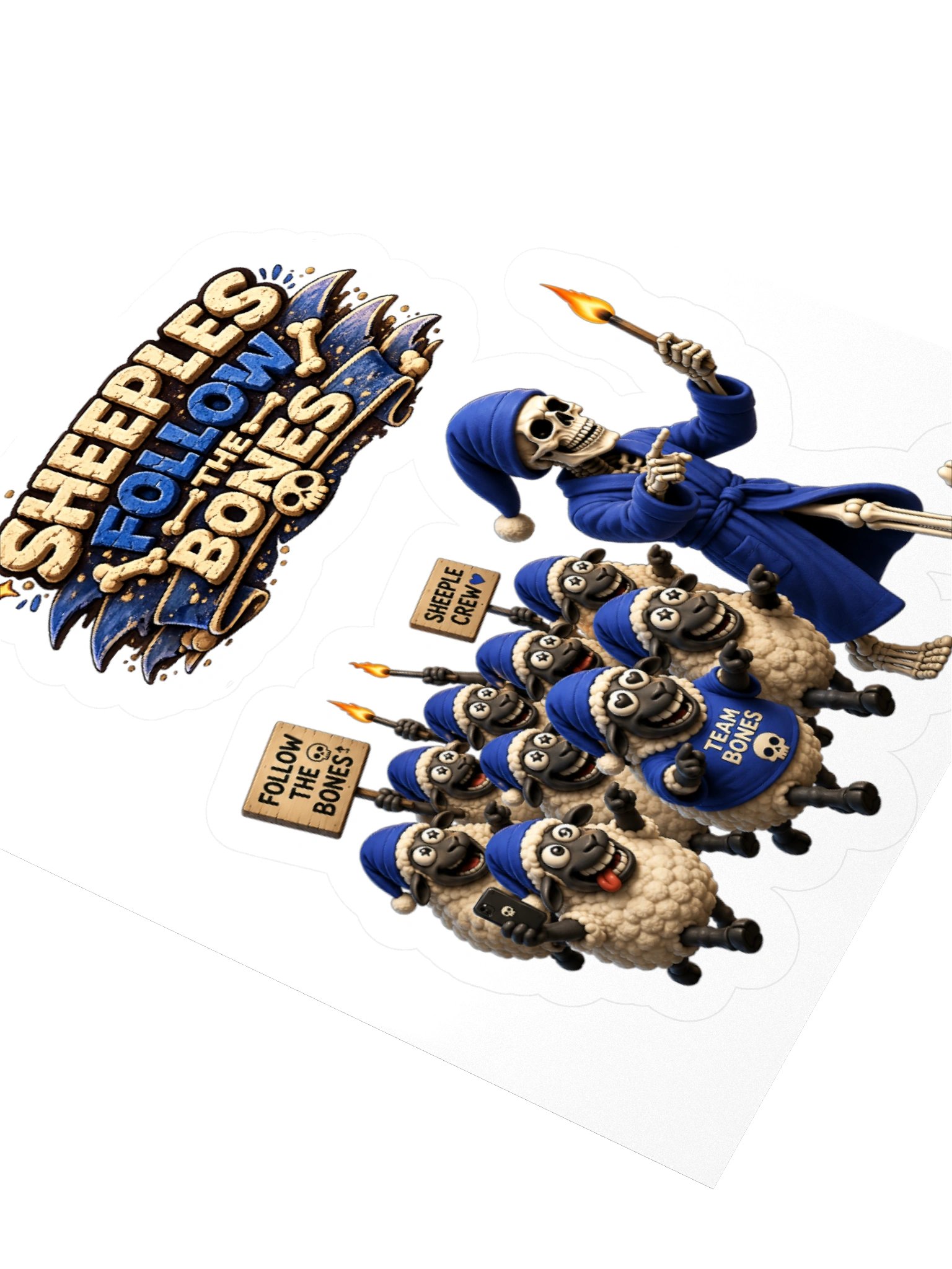 ''Sheeples Follow The Bones'' Kiss Cut Stickers product image (2)