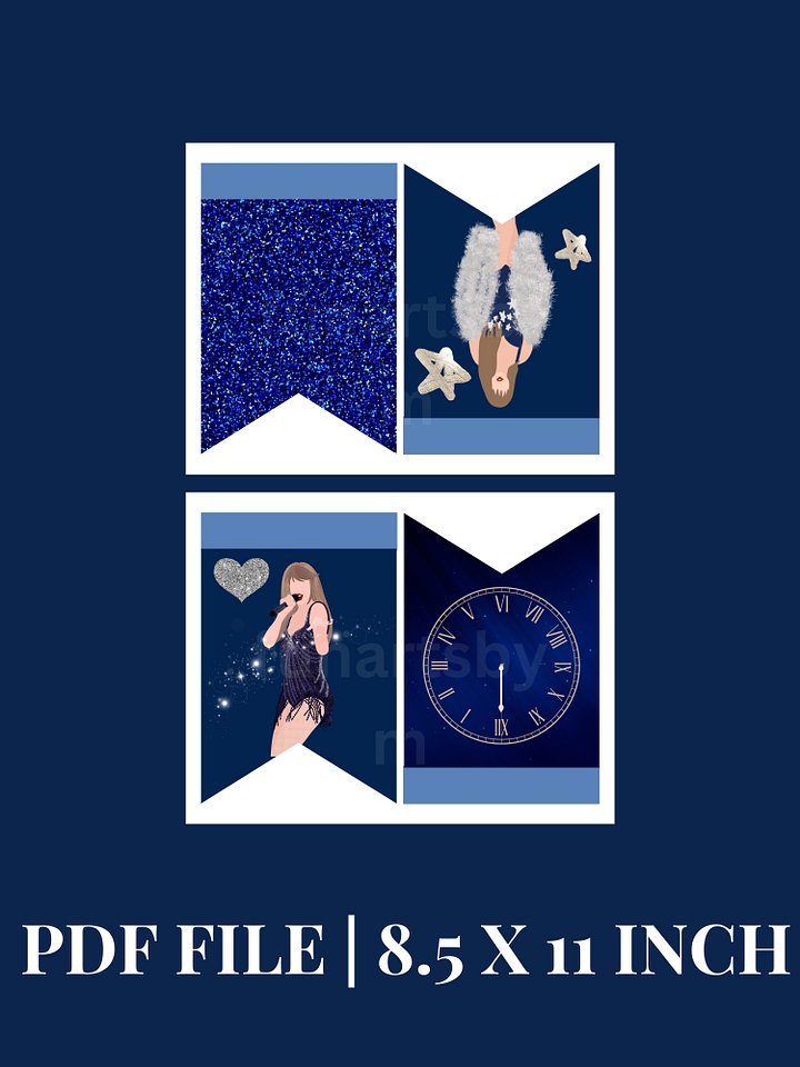Printable Taylor MIDNIGHTS Banner | Digital Download Eras Party Decor | TS Eras Swifties Taylor Swift | midnights banner product image (2)