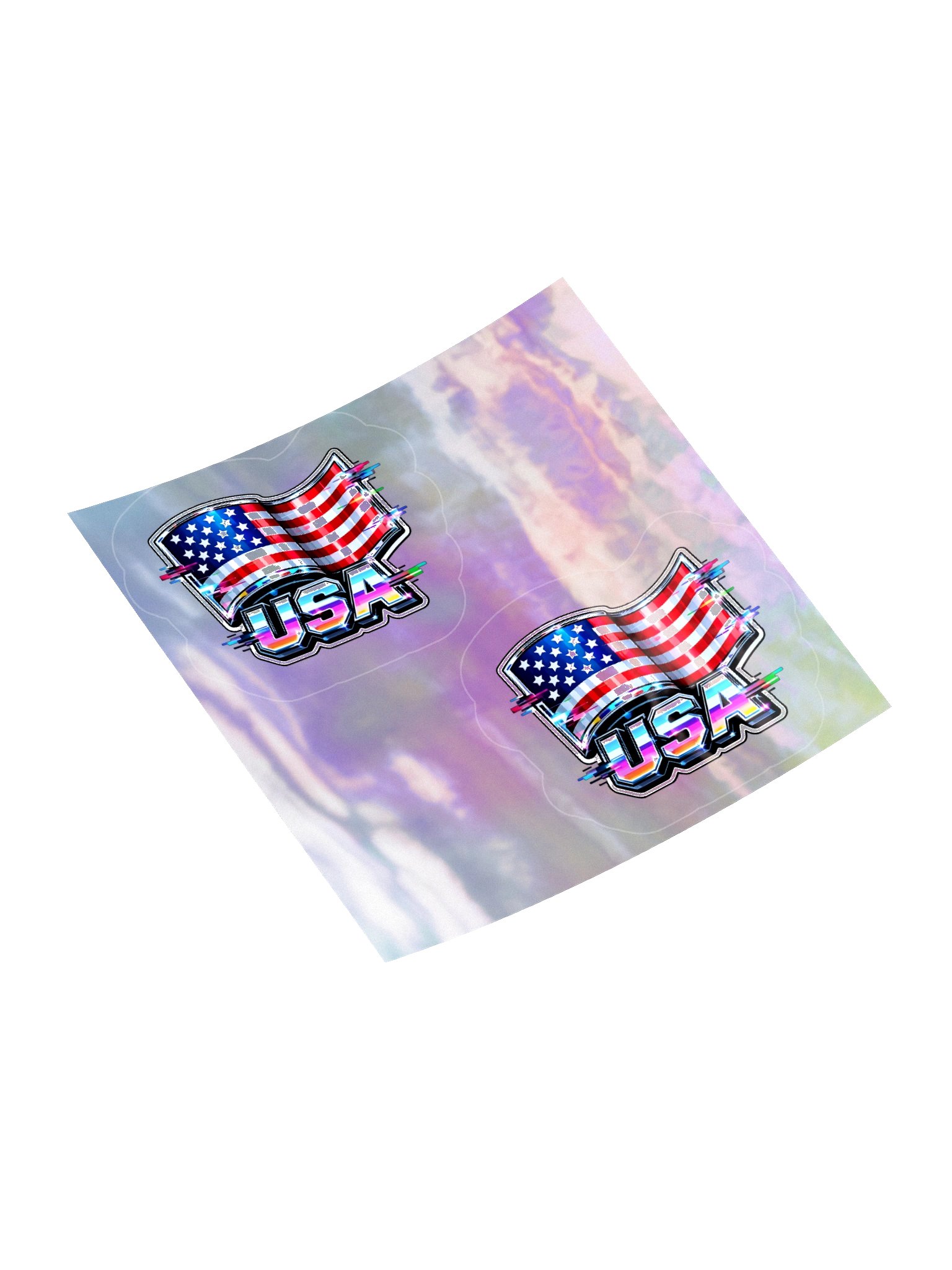 Holographic Glitch USA Flag Sticker 2-Pack product image (10)