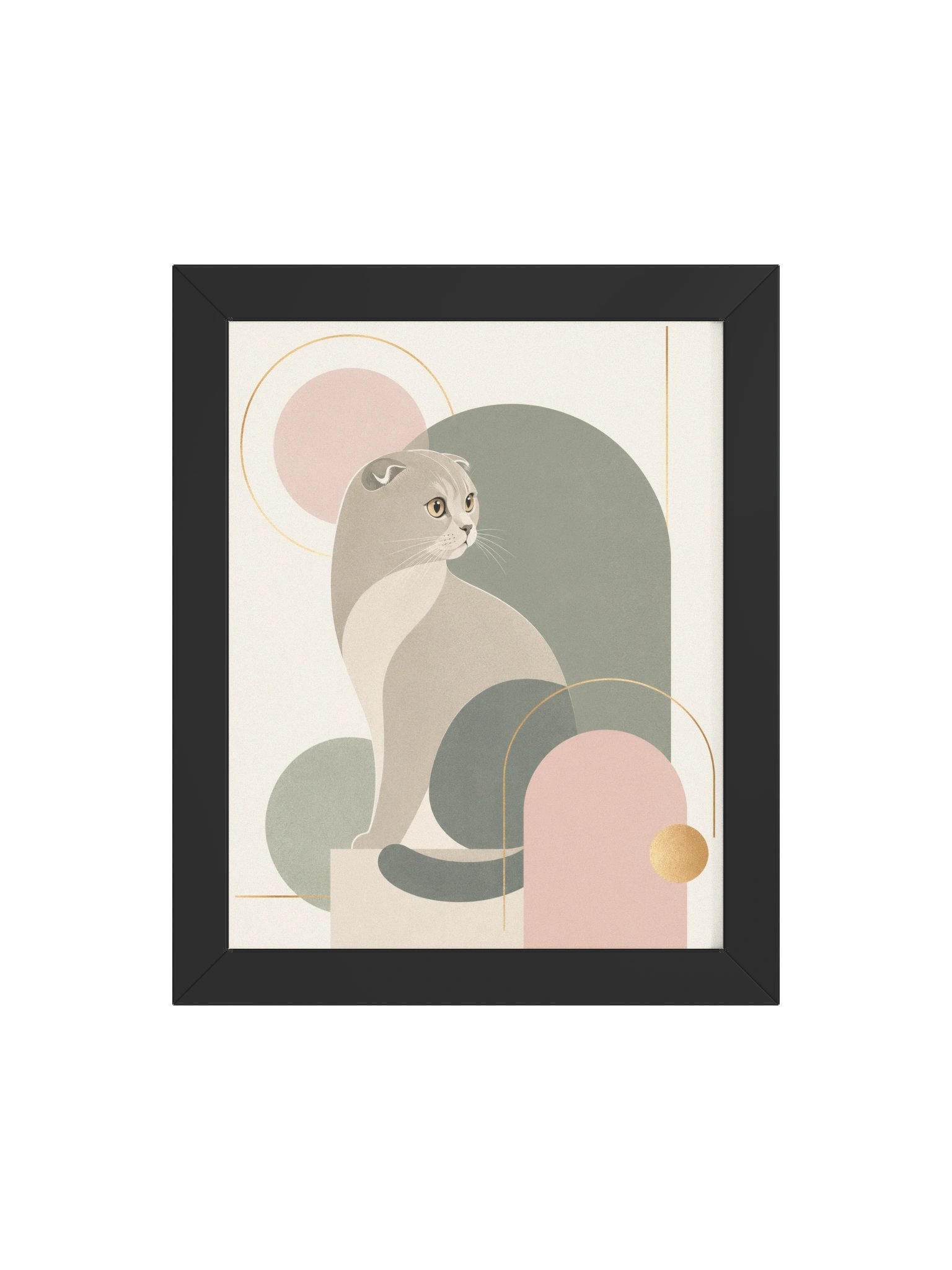 Pastel Cat Geometric Art Framed Poster product image (4)