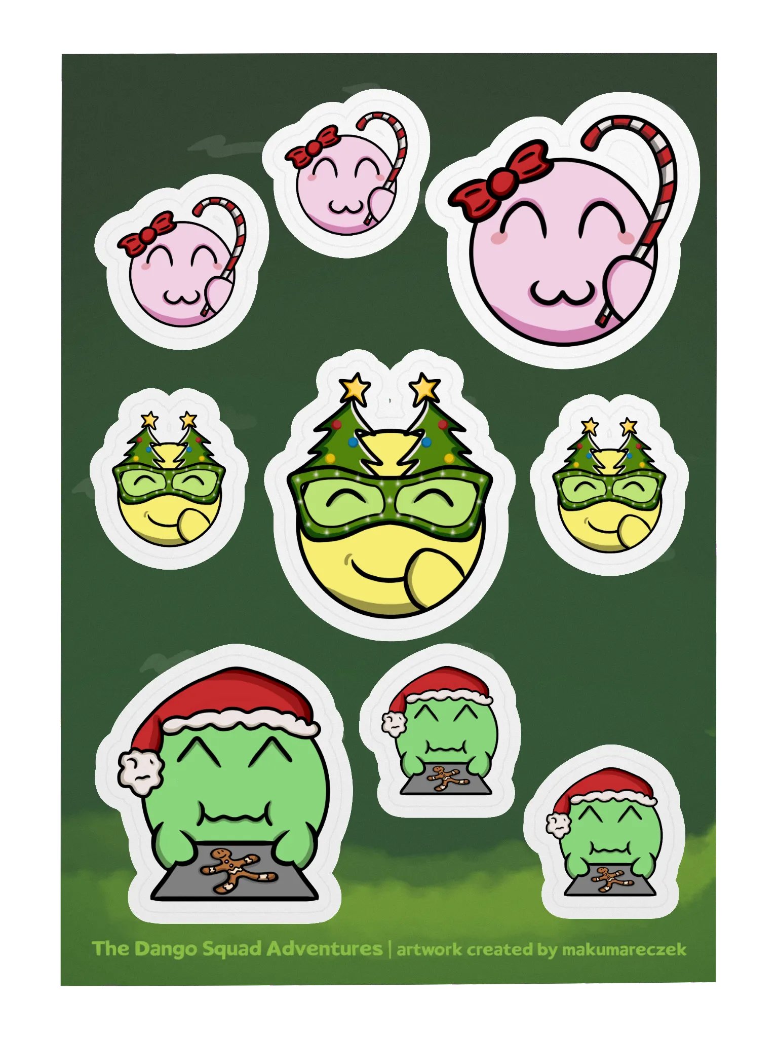 Dango Xmas Set - Kiss Cut Sticker Sheet product image (1)