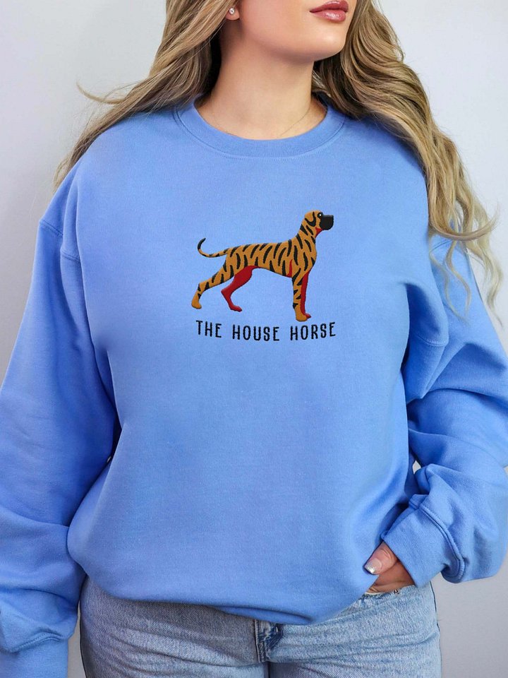 The House Horse Sweatshirt (Embroidered) of a Great Dane(Brindle) product image (2)