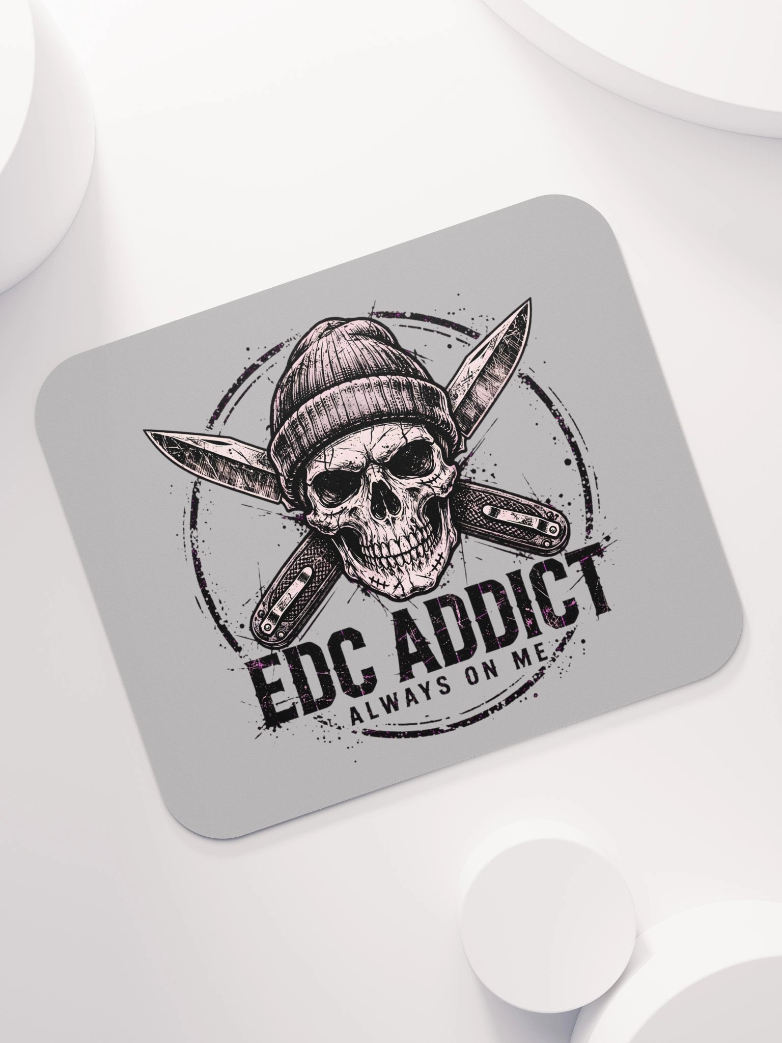 EDC Addict Tactical Desk Mat – Crossed Folding Knives & Skull Mouse Pad product image (7)