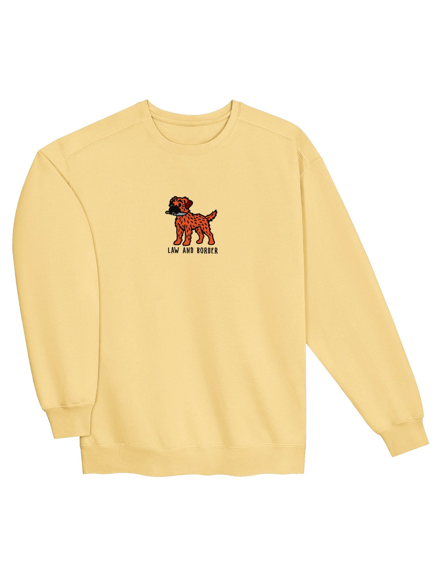 Law and Border Funny Chibi-Style Embroidered Premium Sweatshirt for Border Terrier(Red) Owners product image (43)