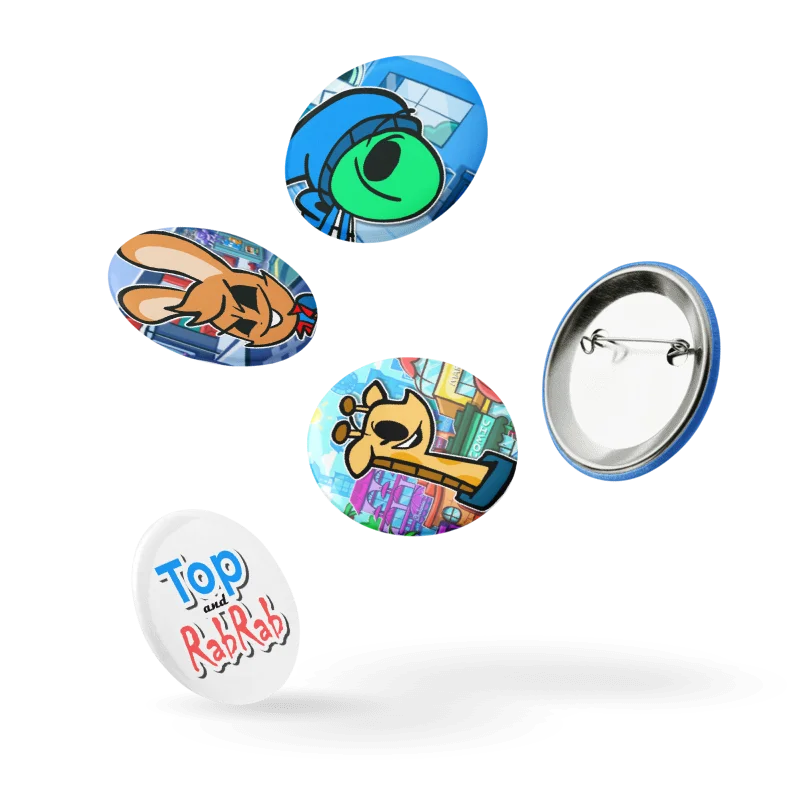Top and RabRab Pin Buttons Set 1 product image (5)