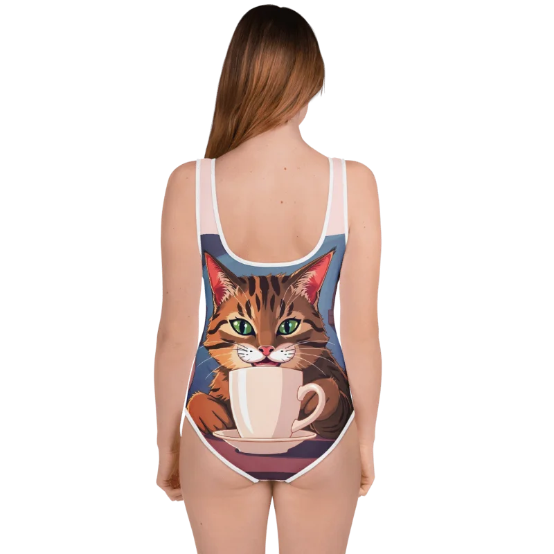 Youth Swimsuit-Caffeine Cat product image (4)