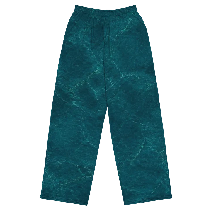 "A701" Teal Ripple Wide-Leg Pants product image (1)