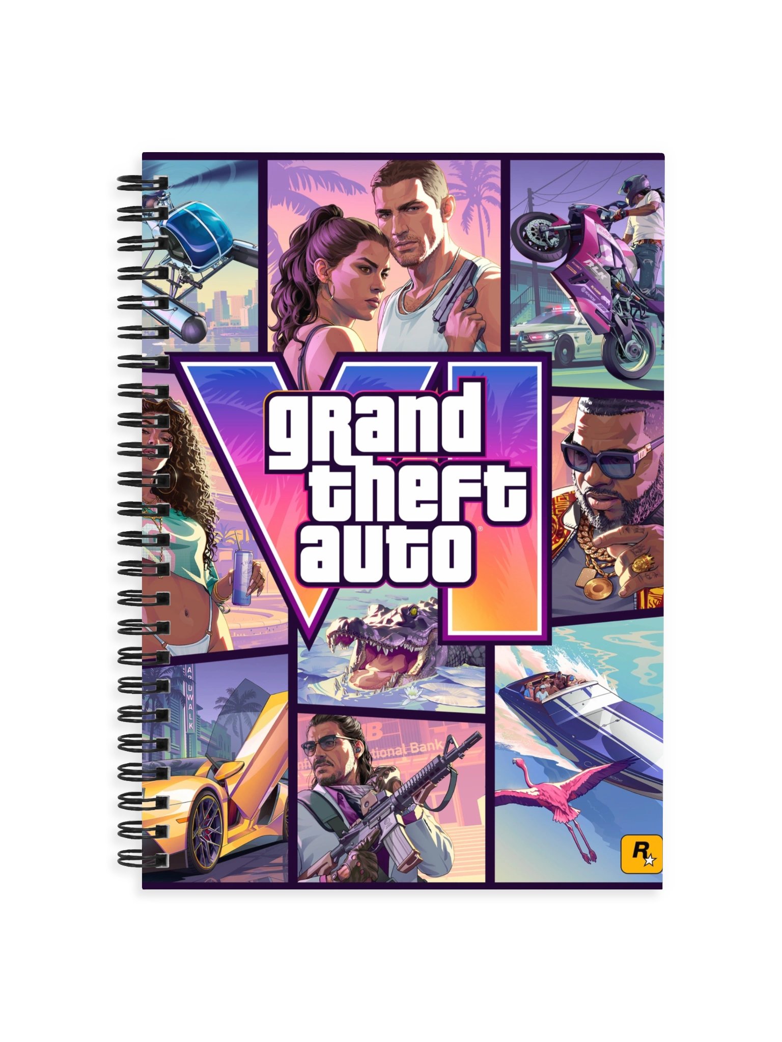GTA VI Cover Art Spiral Bound Notebook - Ruled Lines (Fan Design) product image (1)