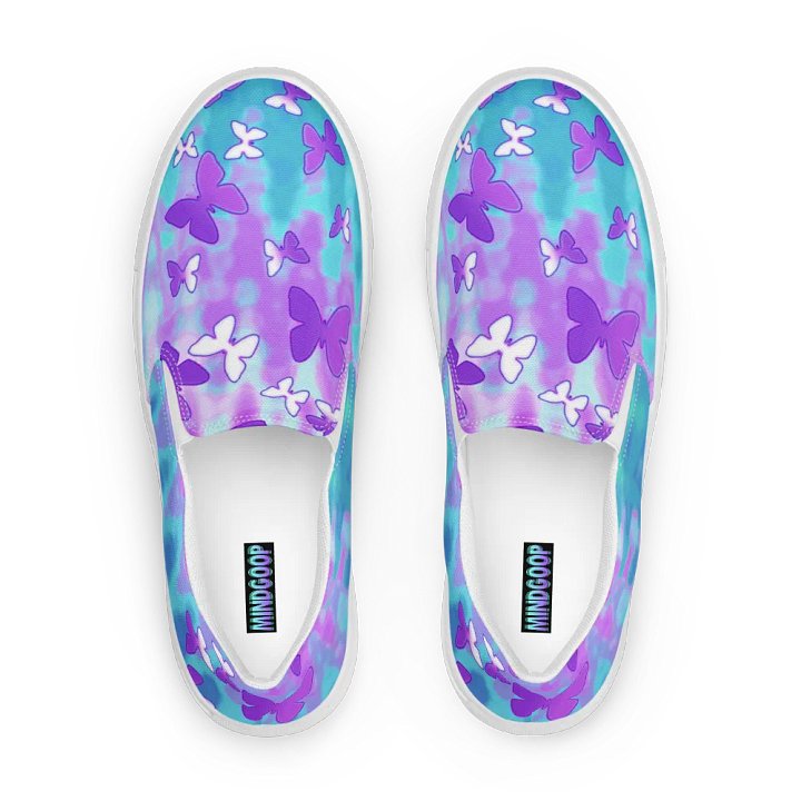 butterfly shimmer slip on canvas shoes (womens) product image (1)