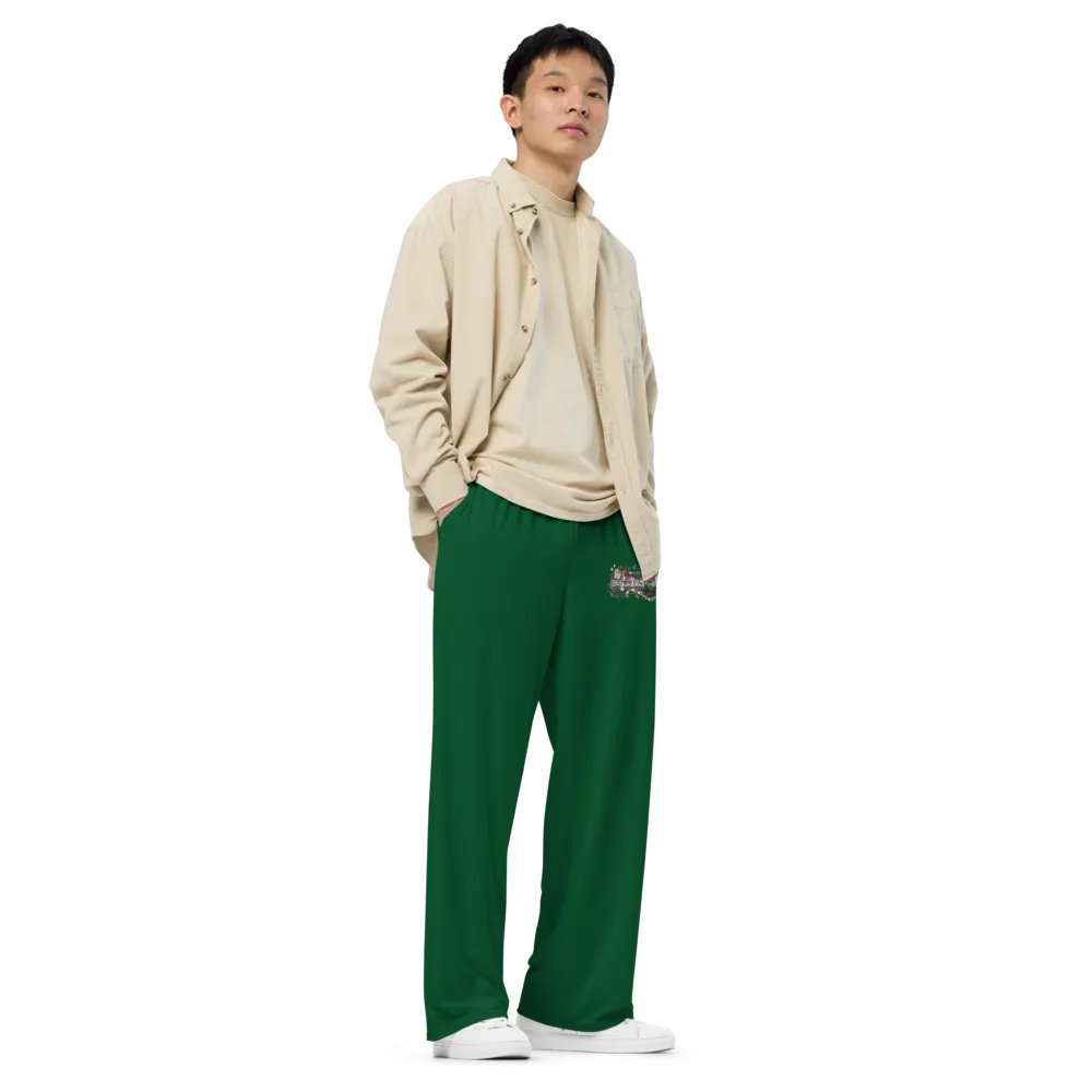 CurrentPulse "Logo" Wide Leg Joggers, Green product image (2)