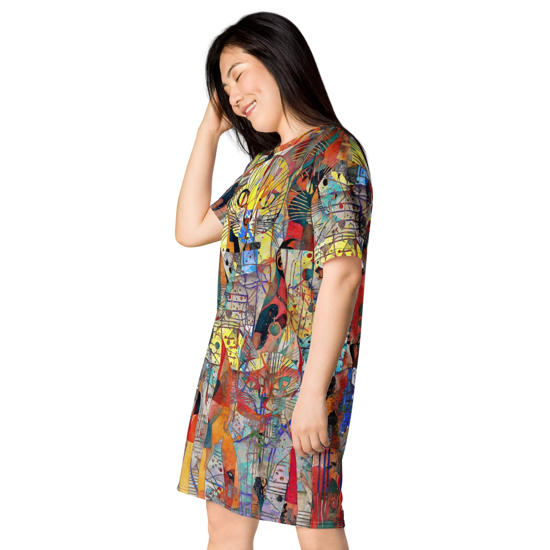 Calico Cats T-Shirt Dress product image (3)