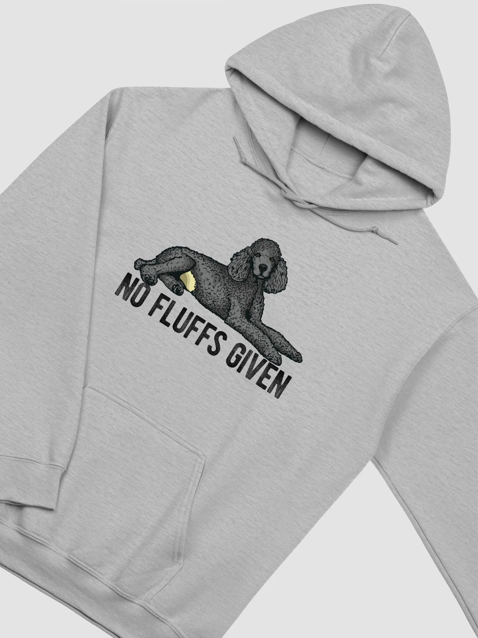 No Fluffs Given Hooded Sweatshirt of a Standard Poodle(Gray) | Funny Hoodie for Poodle Paw-rents product image (5)