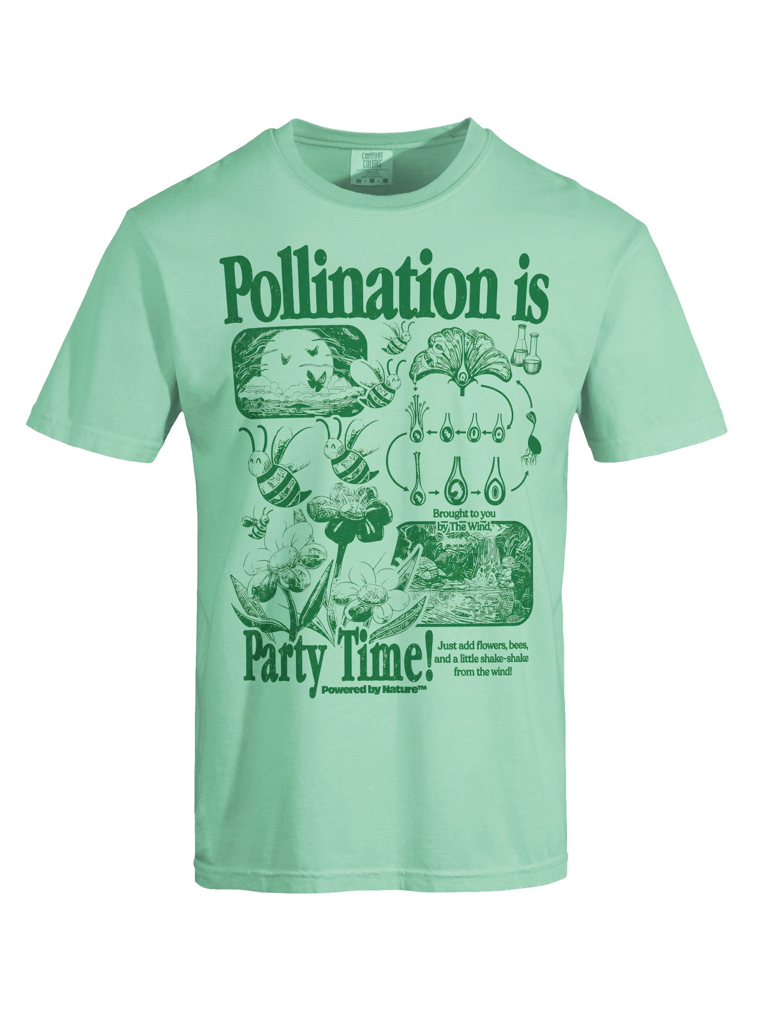Bee Pollination Graphic Tee, Comfort Colors Flower Nature T-Shirt, Gardening Science Shirt, Unisex product image (52)
