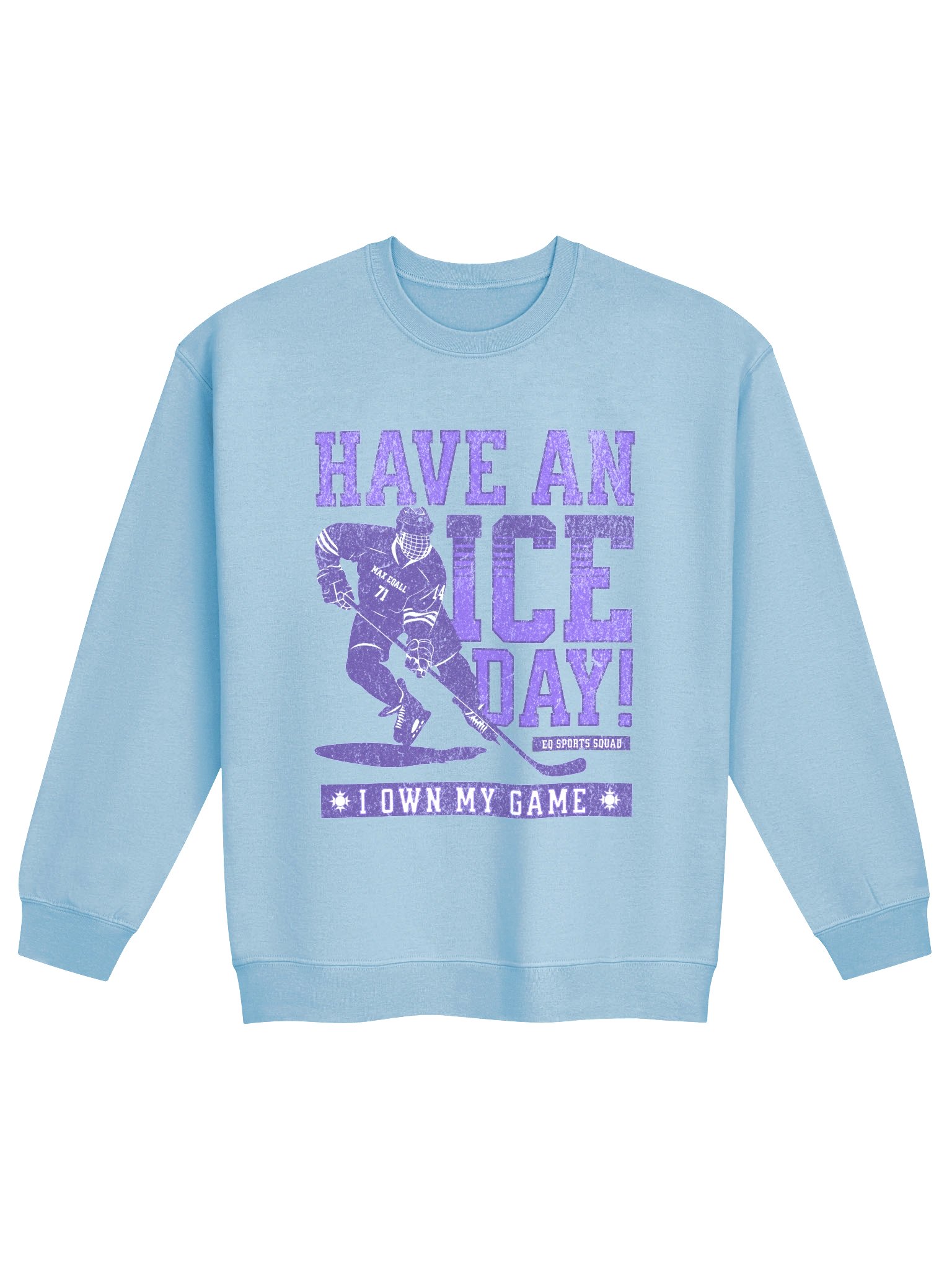 Urban Hockey EQALL® Originals Sporty Moves Vibe_Crewneck Unisex Sweatshirt_Purple_White product image (1)