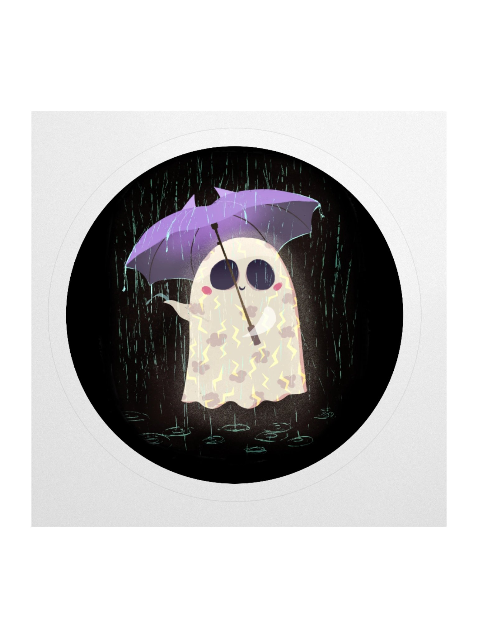 Little Ghost in the Rain - Vinyl Sticker product image (2)