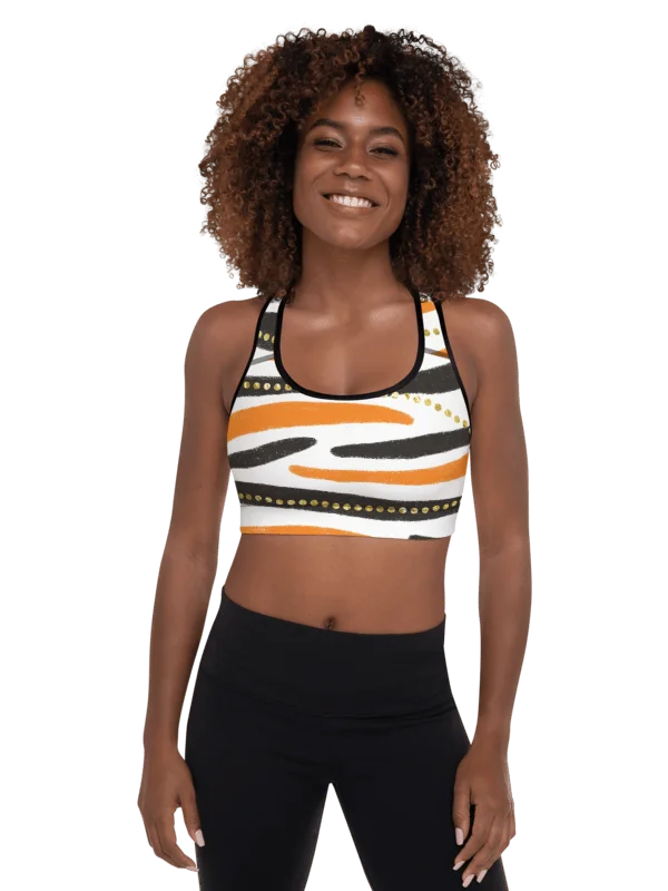Wild Orange Padded Sports Bra product image (2)
