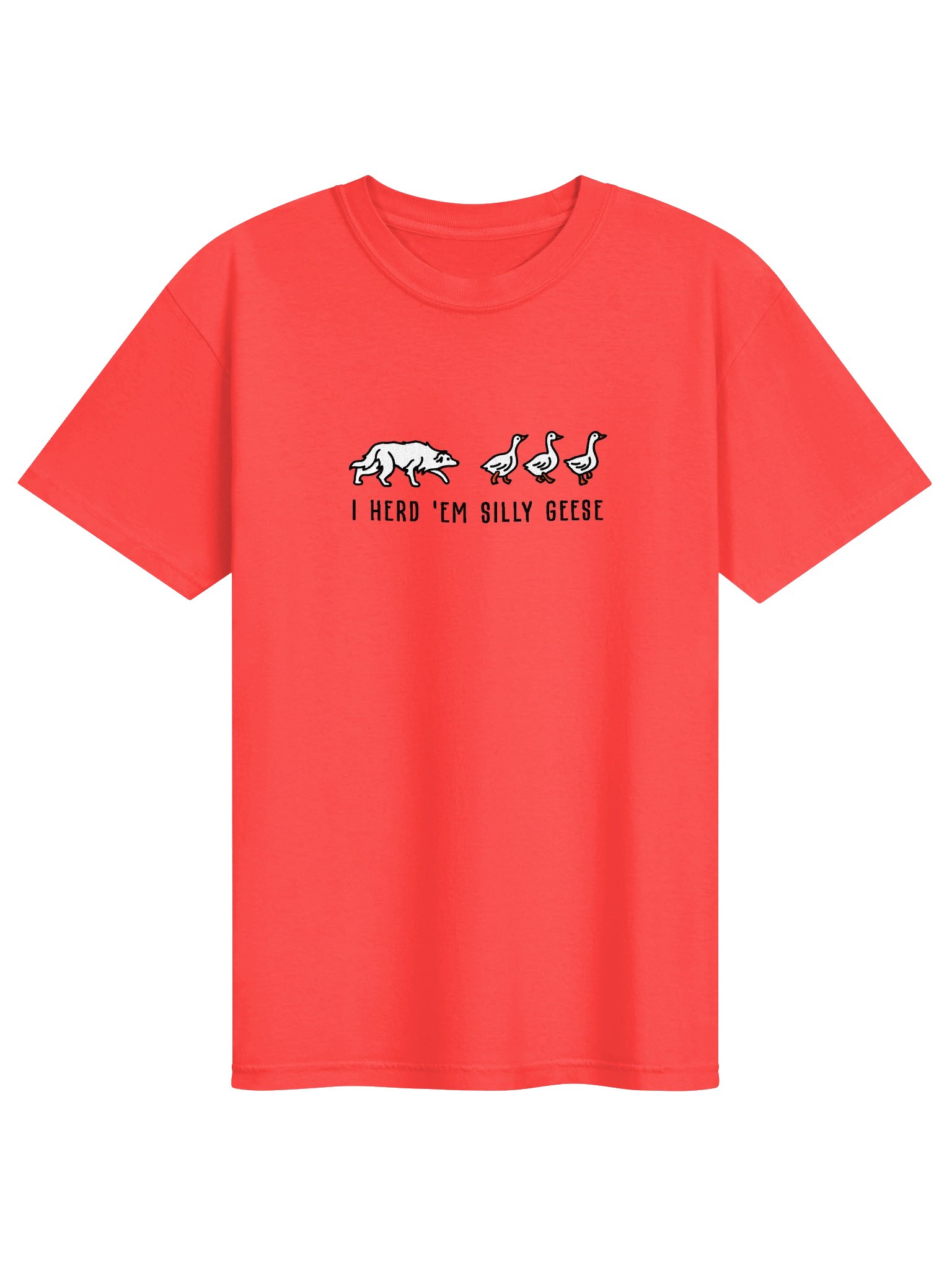 I Herd 'Em Silly Geese T-Shirt(Embroidered) of a Border Collie(White) product image (4)