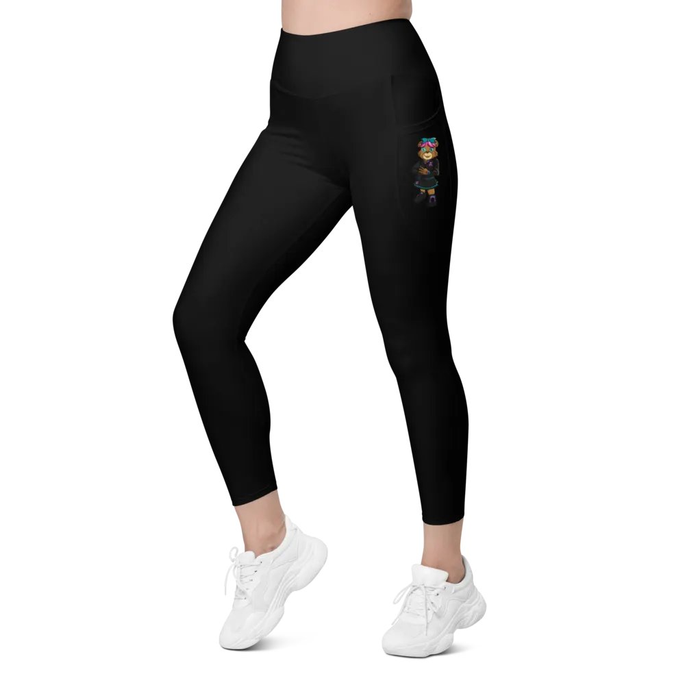Standing Girl Bear Black Pants with Pockets product image (4)