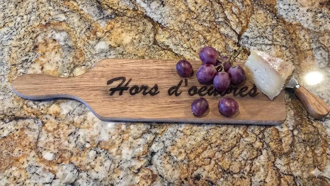 Small Wooden Cheese Board, Charcuterie Serving Platter, Wine Appetizer Tray product image (4)