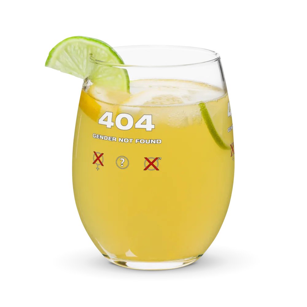 404 Gender not Found Wine Glass product image (11)