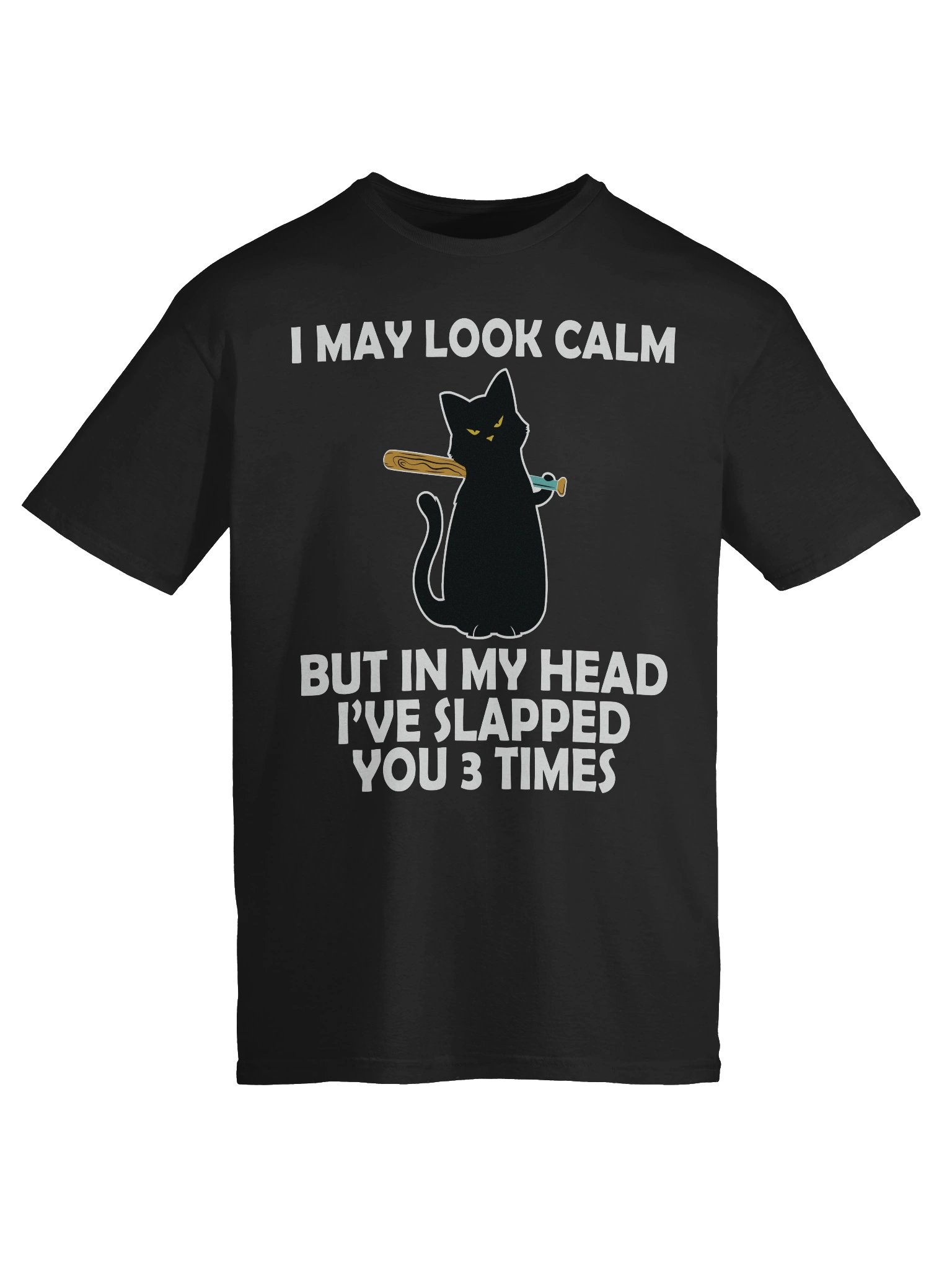 Meme – Psycho Black Cat – Bat Slap – Gildan Softstyle T-Shirt product image (6)