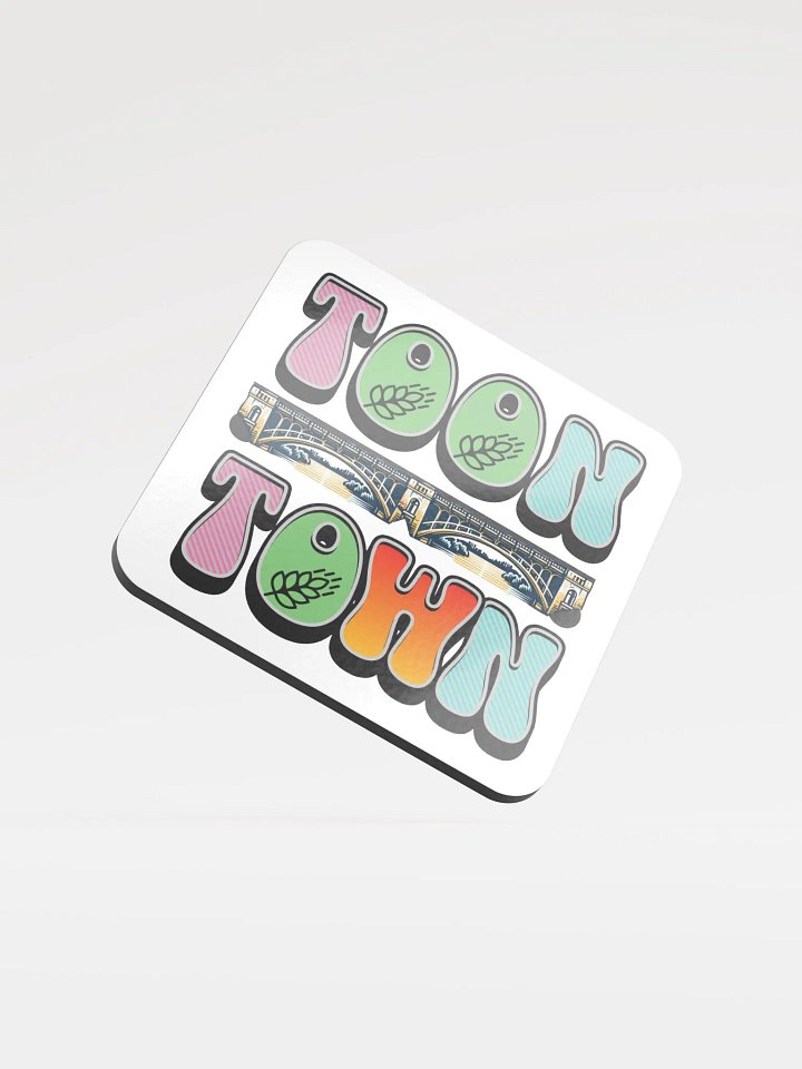 Toon Town Saskatoon Bridge Glossed Cork Coaster product image (2)