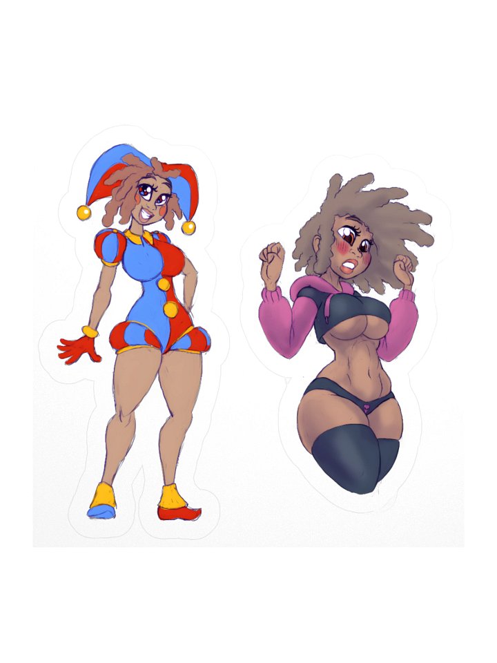 2 For 1 Pomni TVC & Scandalous TVC Stickers! product image (2)