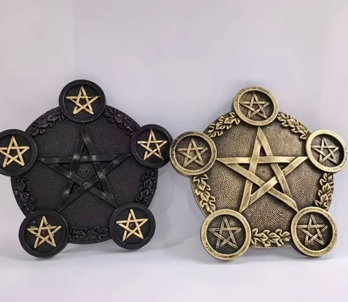 ‏Resin Pentagram Altar Plate – Mystical Star Tray, Home & Candle Décor طبق مذبح نجمة خماسية من الراتنج – زينة غامضة للمنزل والشمع product image (5)