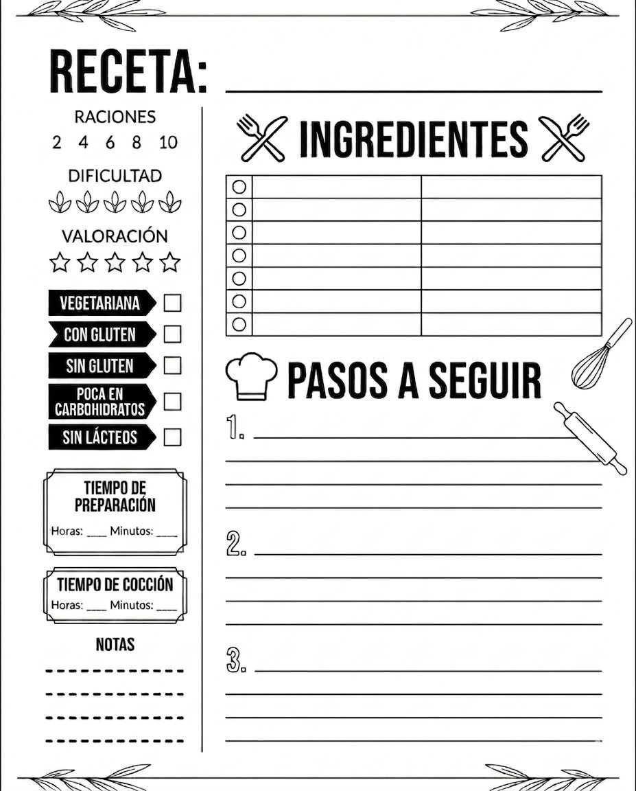 Recetario Imprimible de Panadería y Confitería para Escribir product image (5)