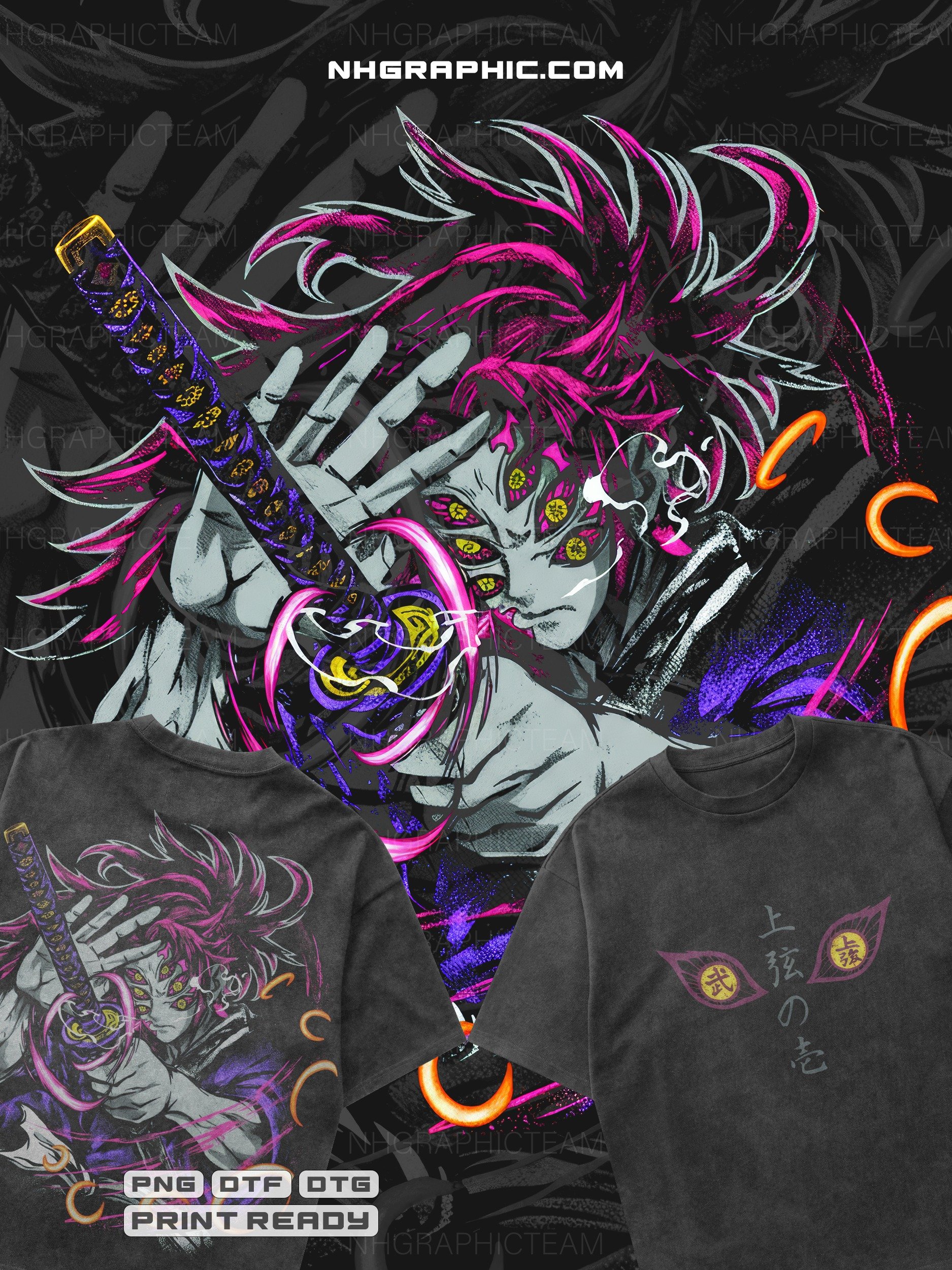 9-Piece Demon Slayer Front & Back PNG Bundle product image (10)