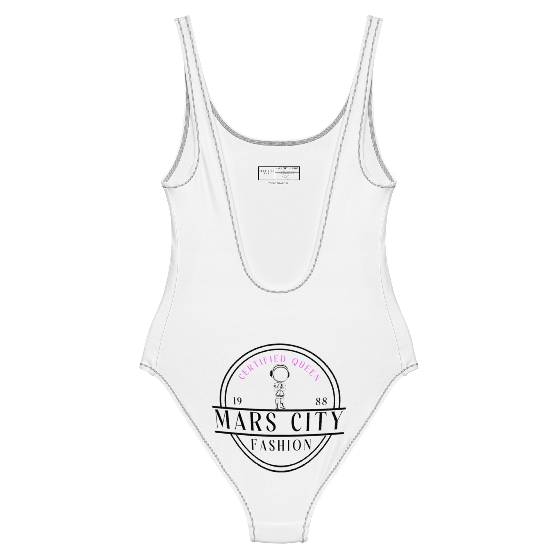 Mars City Neon Graffiti Astronaut Logo One Piece Ladies Bathing Suit product image (6)
