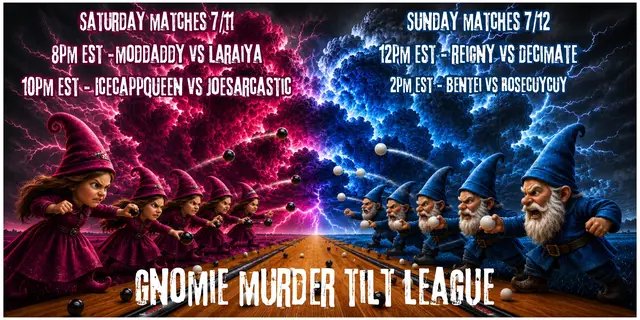 Tonight, we have two matches lined up! @moddaddyrichard vs LARAIYA at 8PM EST, followed by @Jay vs @JoeSarcastic at 10PM EST.  Hope to see you all there for a fun night🥳 #marblesonstream #murdertilts #twitchstreamer #twitchevent #twitchmoments 
