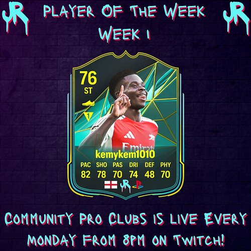 We are so back!

The Week 1 Community Pro Clubs Player Of The Week is here!!!

Congratulations to kemykem1010 for earning thi...
