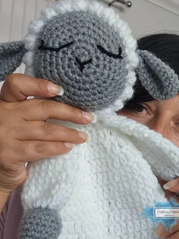 Lamb Ragdoll Crochet Pattern - Baby Lovey Blanket (PDF) - Crafting Happiness product image (7)