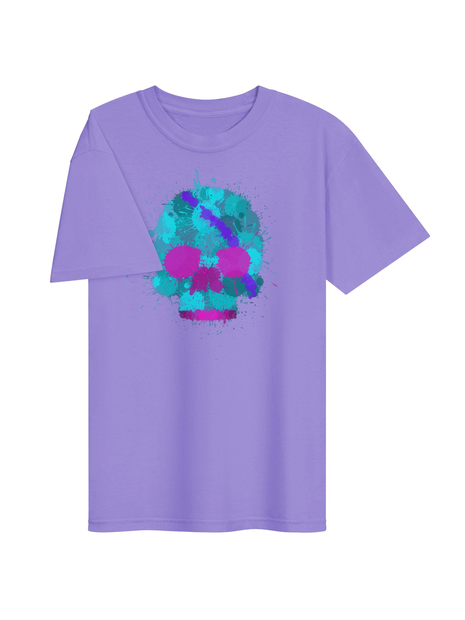Teal Splatter Skull Tee product image (27)