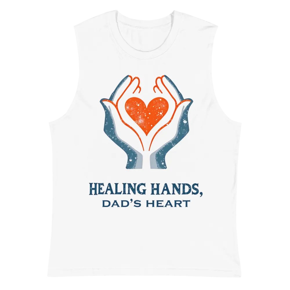 Flaming Heart , Dad's heart, Healing Hands Muscle Tank product image (6)