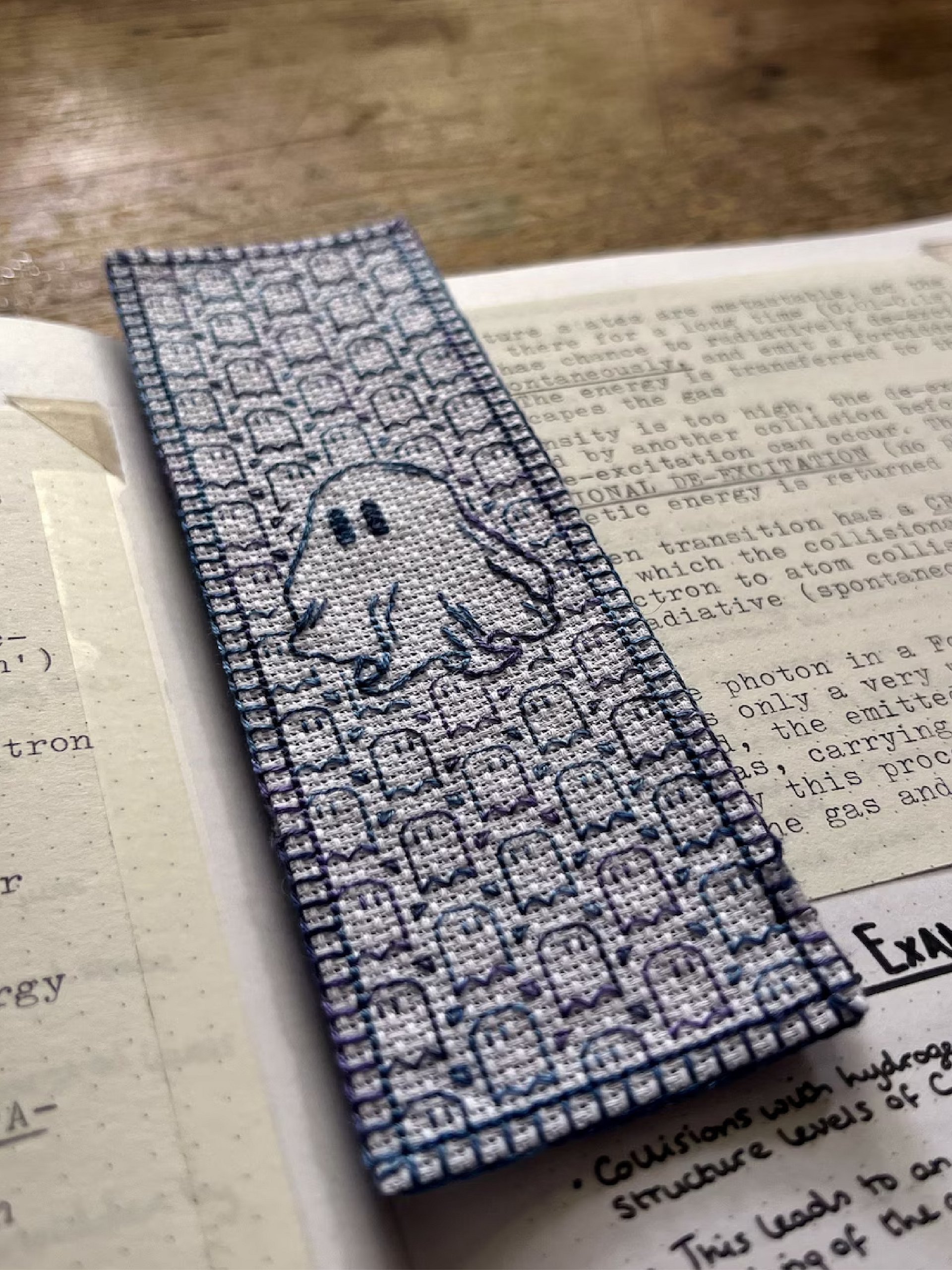 Ghostly Bookmark • Blackwork Cross Stitch Pattern • PDF Digital Download product image (6)