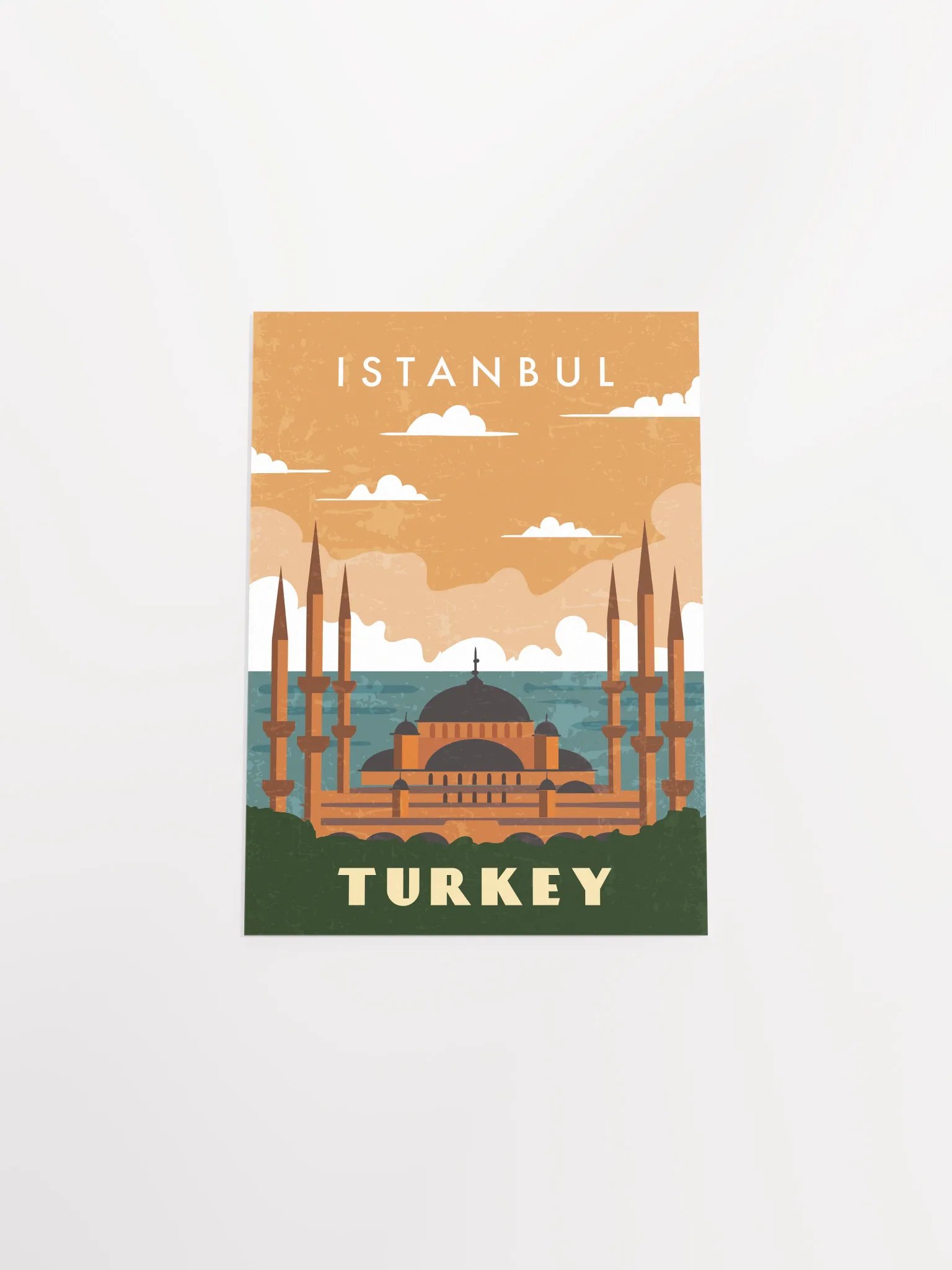 Istanbul, Turkey — Retro travel minimalist poster, retro travel art, retro travel wall art, vector art product image (9)