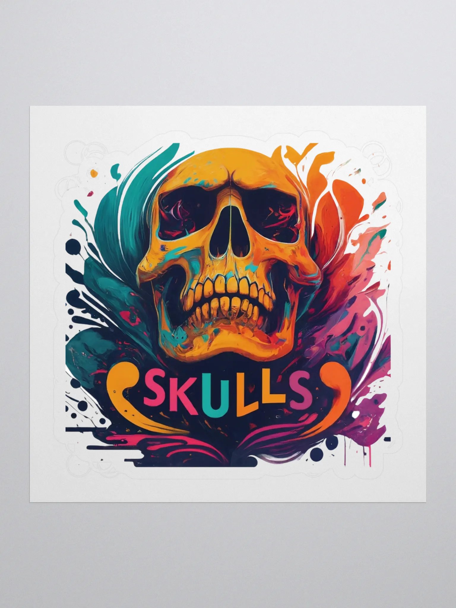 Psychedelic Skulls Kiss-Cut Stickers product image (1)